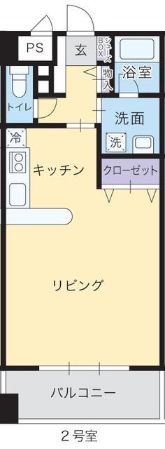 なかよしマンション林町(1K/2階)の間取り写真