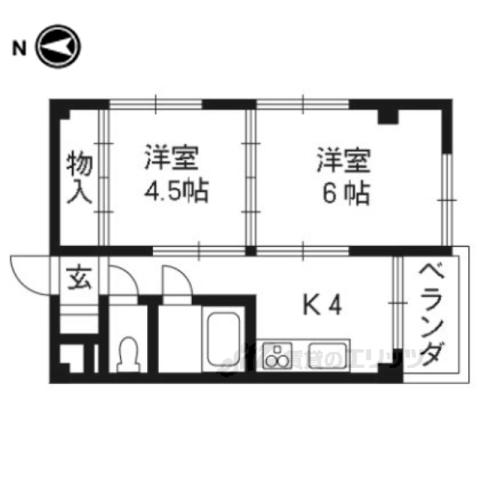 田中ハイツ(2DK/2階)の間取り写真