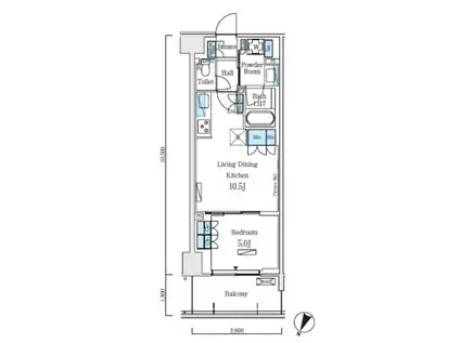 ロイヤルパークス赤羽ノース(1LDK/4階)の間取り写真