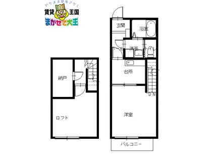 ベラヴィスタ西坂(1K/1階)の間取り写真