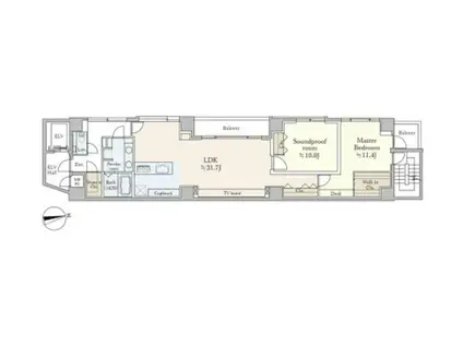 KONOMI SOLEADO HIROO(2LDK/4階)の間取り写真