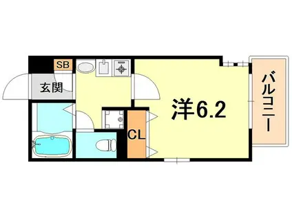 プレサンス神戸駅前(1K/4階)の間取り写真