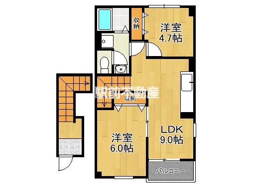 シャルマンYASURO(2LDK/2階)の間取り写真
