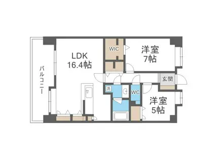 ファーネスト東公園(2LDK/5階)の間取り写真