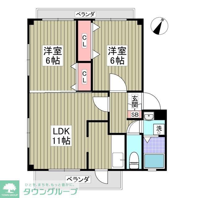 ＪＲ東海道本線 藤沢駅 徒歩32分 2階建 築24年(2DK/1階)の間取り写真