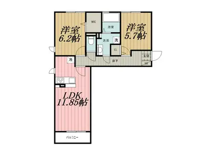 メゾン・ド・ボヌール(2LDK/2階)の間取り写真