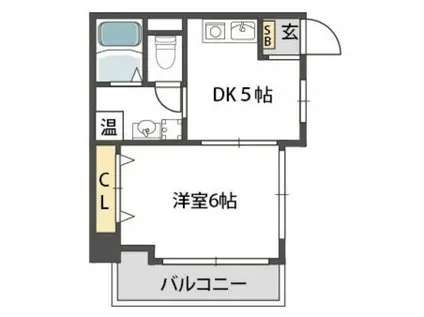INFIELDII(1DK/3階)の間取り写真