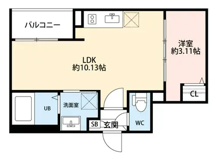 JACK HASHIRAI(1LDK/1階)の間取り写真