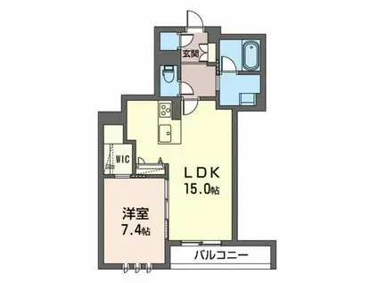 シティプラザ長者(1LDK/1階)の間取り写真