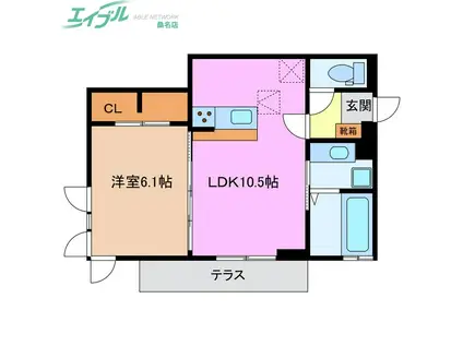 D-CHAMBRE掛樋(1LDK/1階)の間取り写真