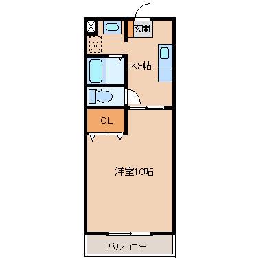 スマイル N30(1K/2階)の間取り写真