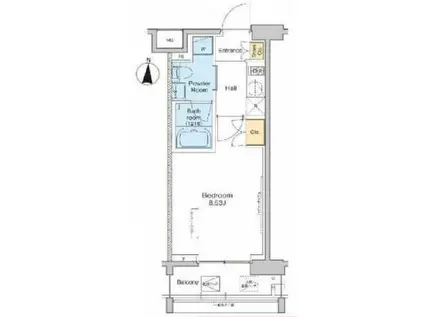 プラウドフラット中野(1K/4階)の間取り写真