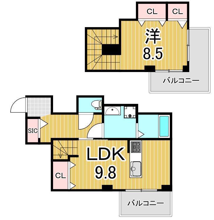 CLAVIUSZEH(1LDK/5階)の間取り写真