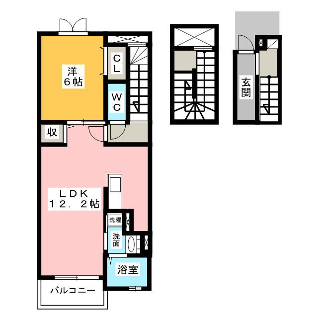 ルラール アドバンス(1LDK/3階)の間取り写真