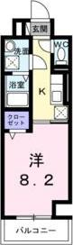 ウィングコート天王寺(1K/7階)の間取り写真