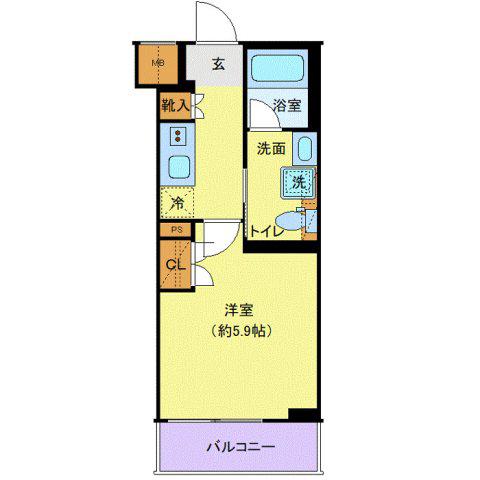 クレヴィスタ横浜鶴見(1K/5階)の間取り写真