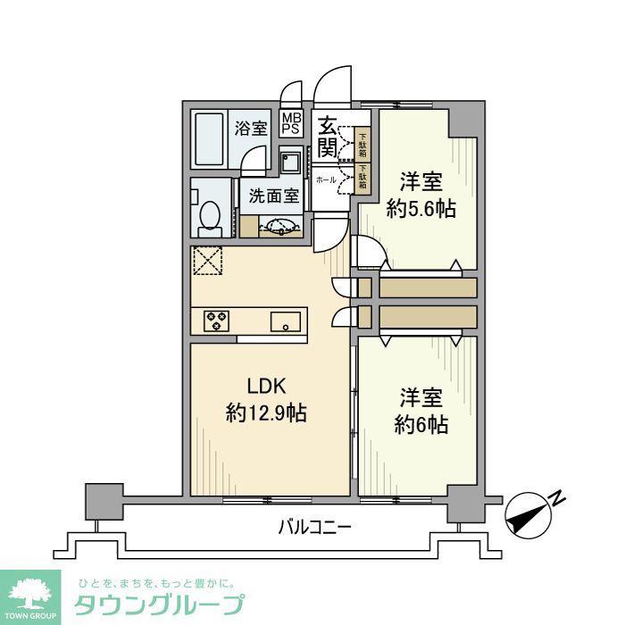 ダイアパレス新板橋(2LDK/9階)の間取り写真