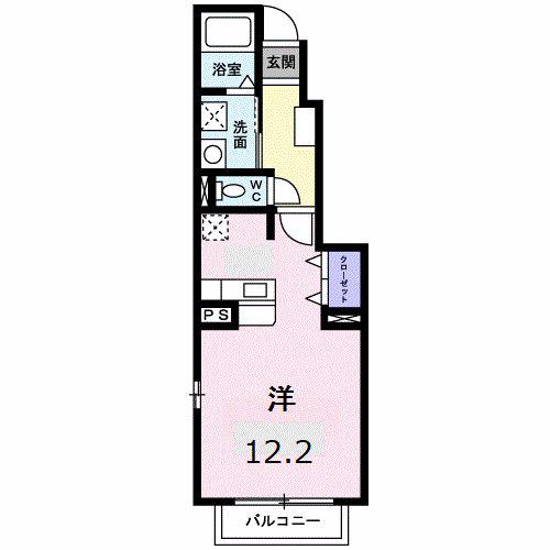 ARC-EN-CIELB(ワンルーム/1階)の間取り写真