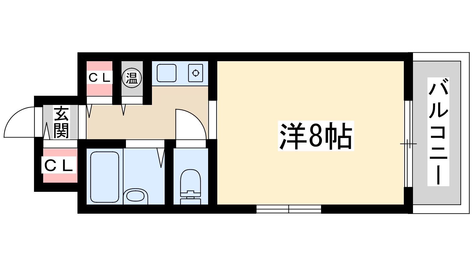 ミーールズ江坂(1K/4階)の間取り写真