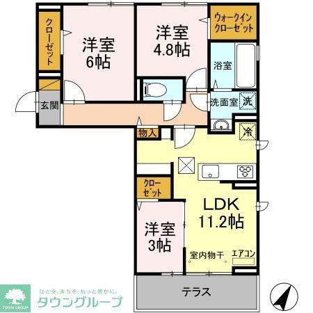フォレストおおたかII(3LDK/1階)の間取り写真