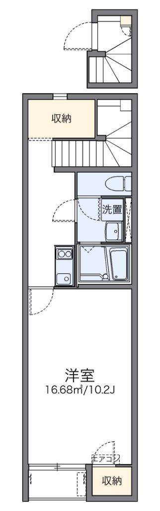レオネクスト西宮北六番館(1K/2階)の間取り写真