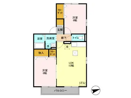 アバンダント妙典(2LDK/1階)の間取り写真
