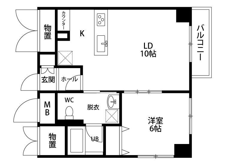 KAYA SUMI TOPIA(1LDK/4階)の間取り写真