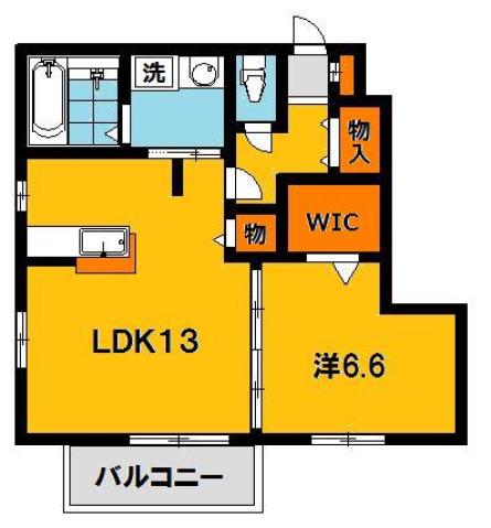 クローバーヒル城南A(1LDK/1階)の間取り写真