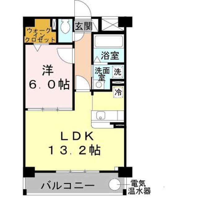イーストキューブ(1LDK/2階)の間取り写真