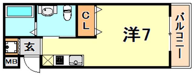 GIULIA須磨浦I(1K/3階)の間取り写真