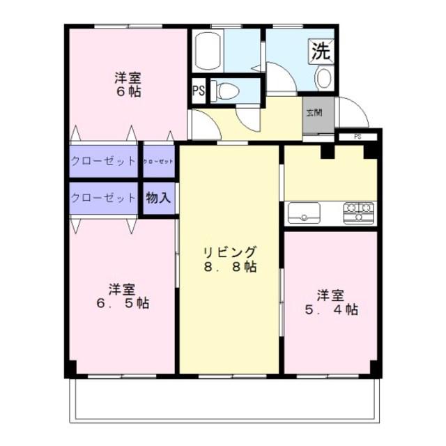 サクラパレス(3LDK/2階)の間取り写真