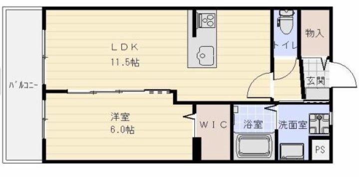 プレージョ元魚(1LDK/3階)の間取り写真