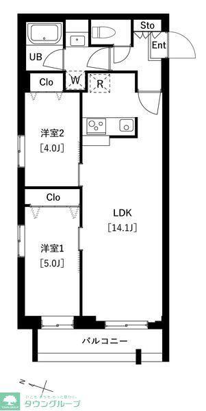 タスキプライムテラス中村橋(2LDK/4階)の間取り写真