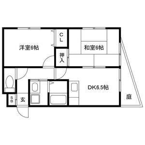 ハイツイベール(2DK/1階)の間取り写真