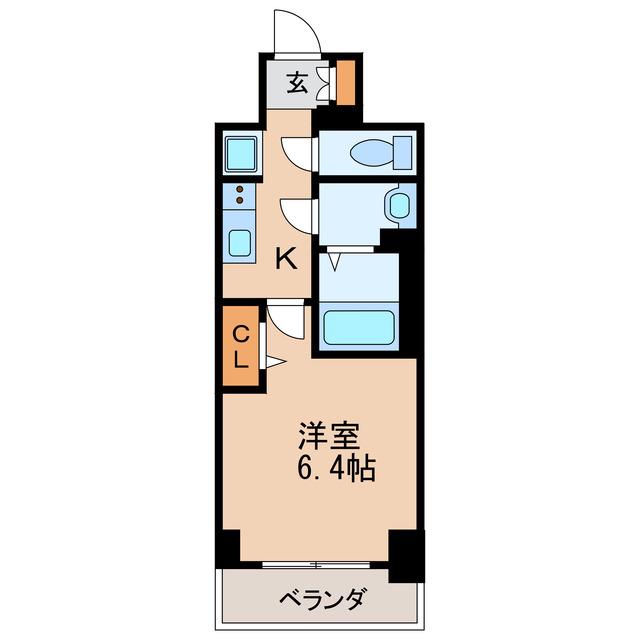 プレサンス広小路通葵(1K/14階)の間取り写真