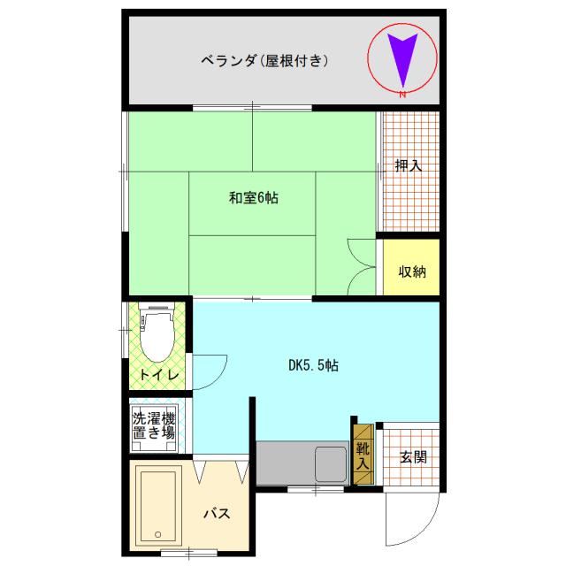 須藤荘(1DK/2階)の間取り写真
