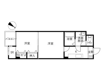 RAYMONDE HILL(2K/4階)の間取り写真