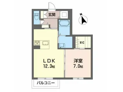 ベレオ神明(1LDK/2階)の間取り写真