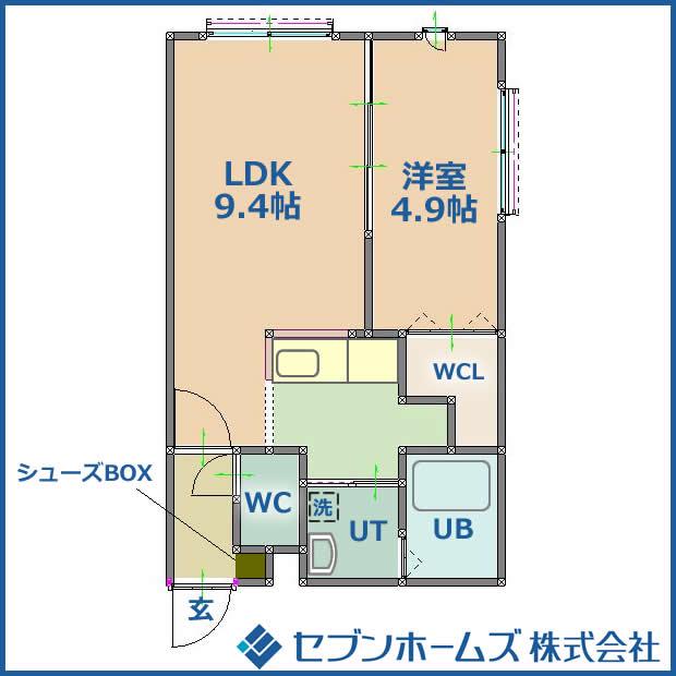 トルペ環状通東(1LDK/2階)の間取り写真