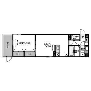 YKメゾン向陽(1LDK/3階)の間取り写真