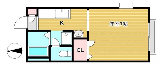 コーポ141B棟(1K/1階)の間取り写真