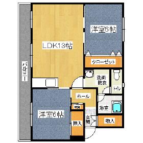 ハイツMT(2LDK/1階)の間取り写真