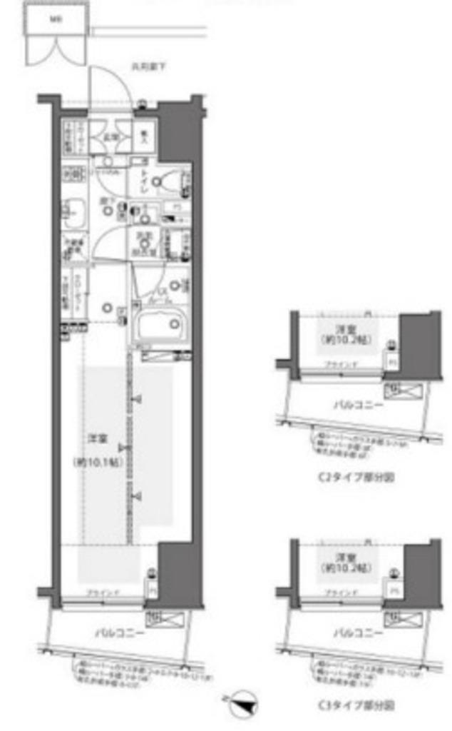 ズーム都庁前(1K/11階)の間取り写真