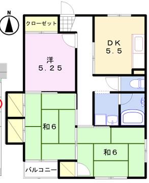 タクミマンション(3DK/2階)の間取り写真