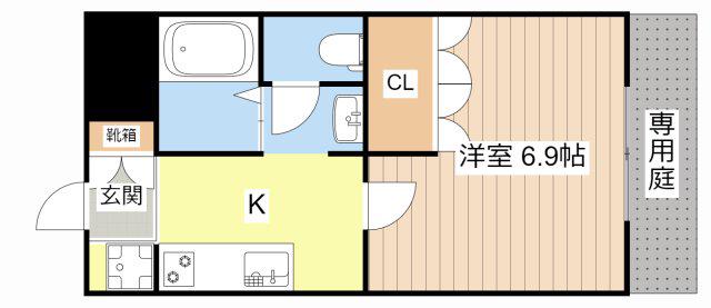E.L.LEGACY(1K/1階)の間取り写真