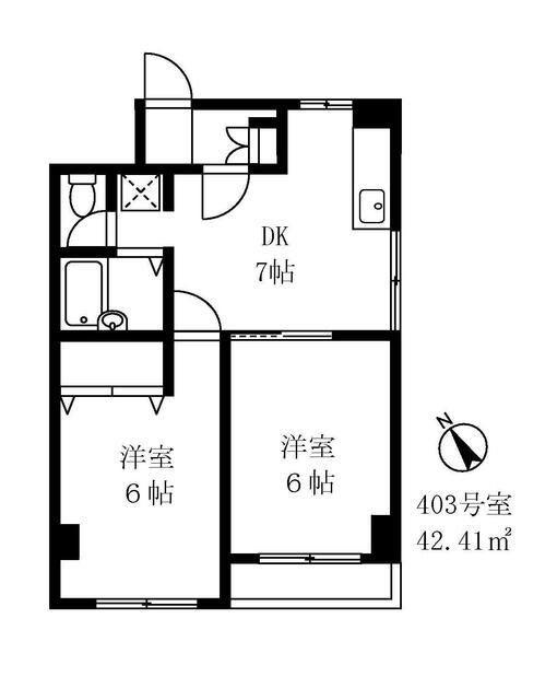 グランパ用賀(2DK/3階)の間取り写真