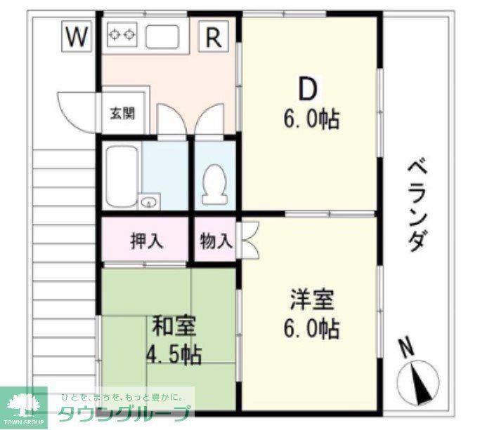 R-13026(2DK/2階)の間取り写真