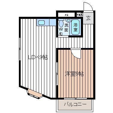ホワイトヒルズ菜根(1LDK/5階)の間取り写真