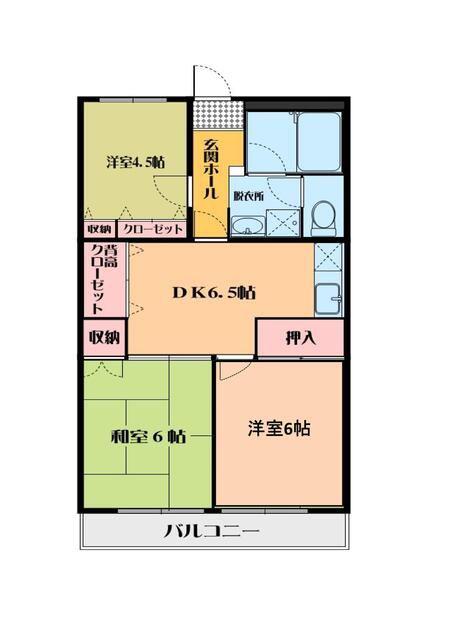 第2森田マンション(3DK/2階)の間取り写真