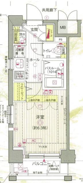 エステムプラザ品川アーバンヒルズ(1K/7階)の間取り写真